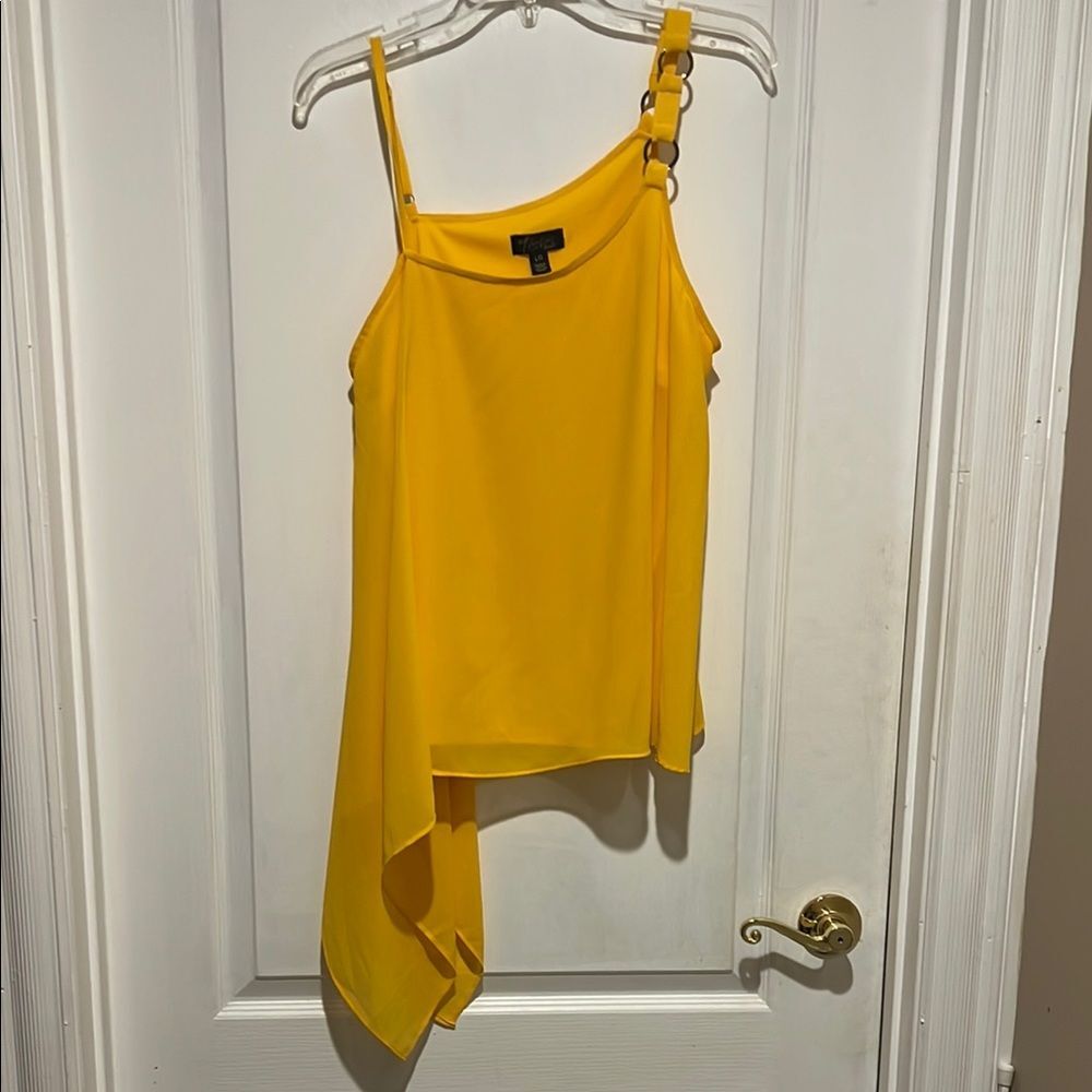 Thalia Sodi Asymmetrical Yellow Camisole Blouse